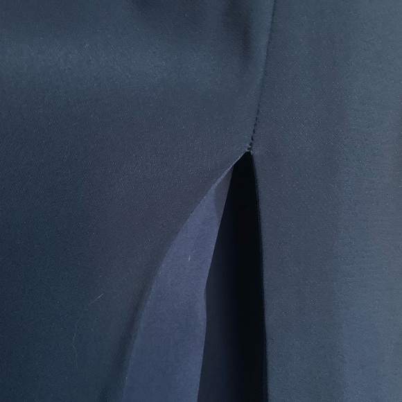 Dessy Collection Off-the-Shoulder Criss Cross Trumpet Gown Style 3012 Midnight - Picture 7 of 9